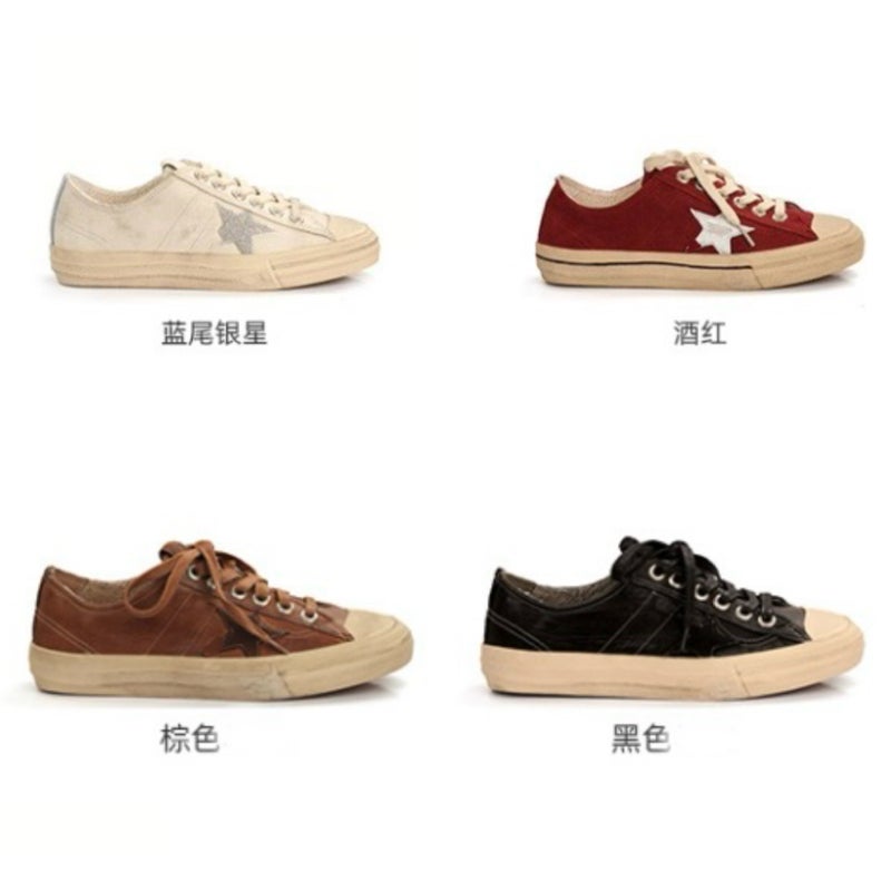Grape Mom Same Style Horse Leather Vintage Round Head Low Top All-Match White Shoes Dirty Shoes Star Casual Sneakers Women - Image 5